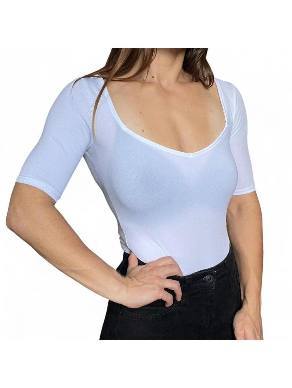 Leith Short Sleeve White Bodysuit